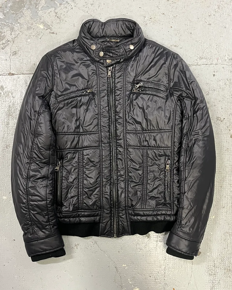2000s Dolce & Gabbana Black Nylon Multi Zip Jacket