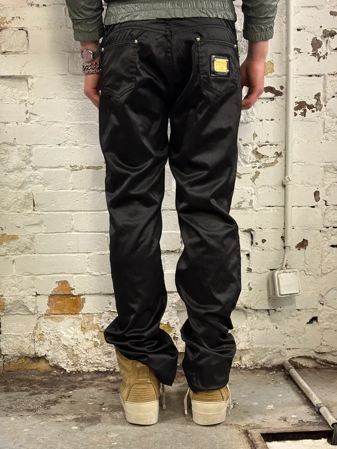 2000s Dolce & Gabbana Black Obscure Shinny Pants - Image 4