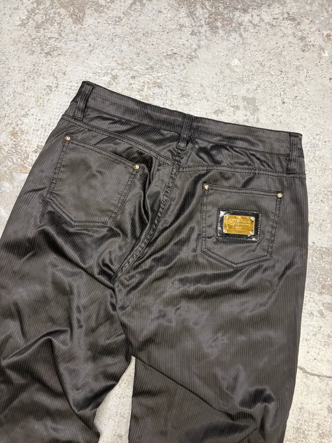 2000s Dolce & Gabbana Black Obscure Shinny Pants - Image 8