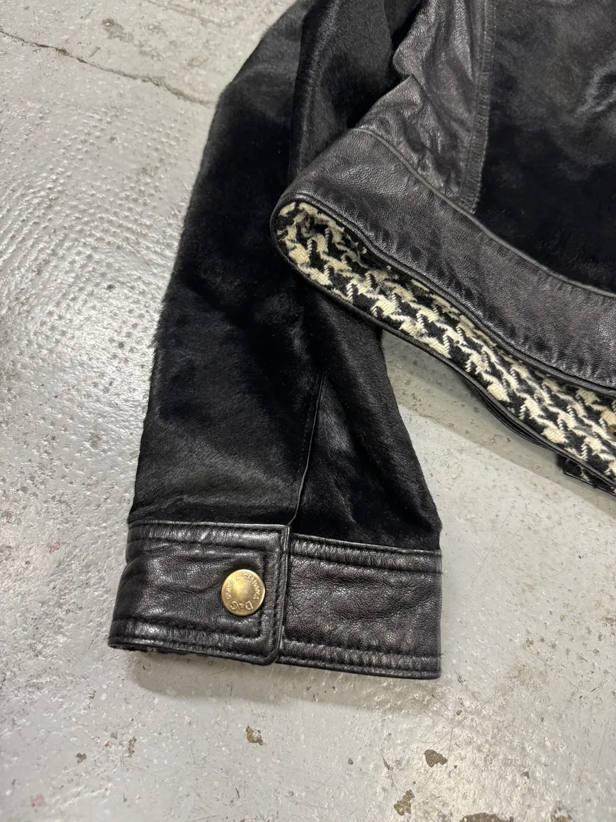 2000s Dolce & Gabbana Black Pony Hair Leather Jacket - Image 5