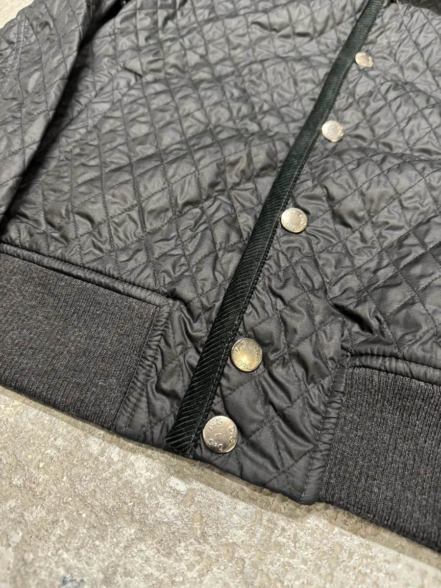 2000s Dolce & Gabbana Black Quilted Soft Jacket - Image 8
