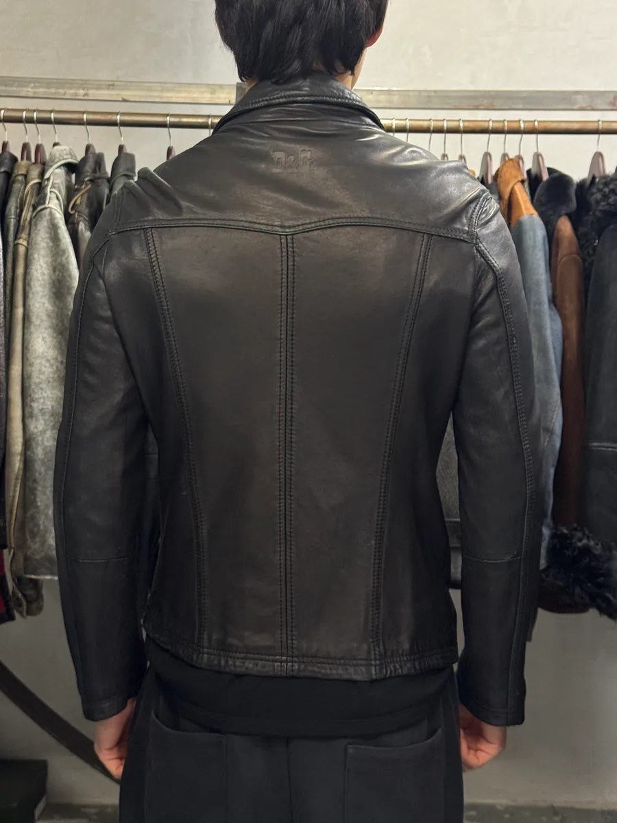 2000s Dolce & Gabbana Black Rebel Utility Leather Jacket - Image 3