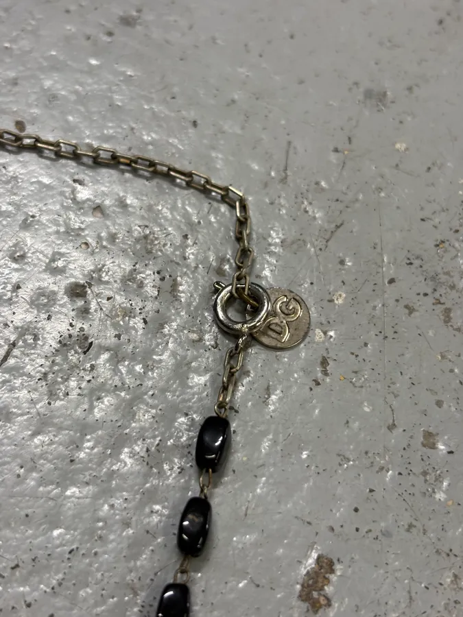 2000s Dolce & Gabbana Black Rosary Beaded Cross Pendant Necklace - Image 4