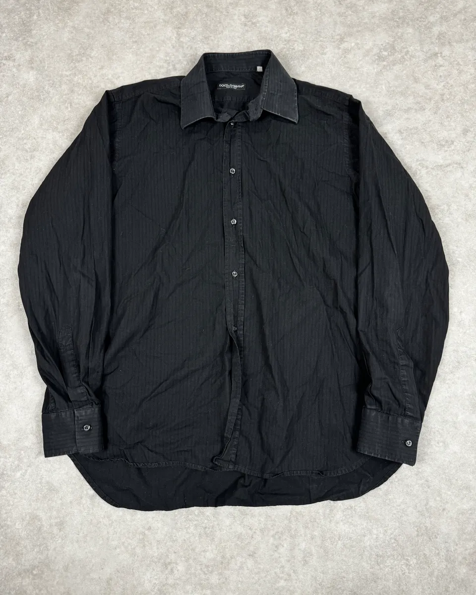 2000s Dolce & Gabbana Black Striped Classic Shirt