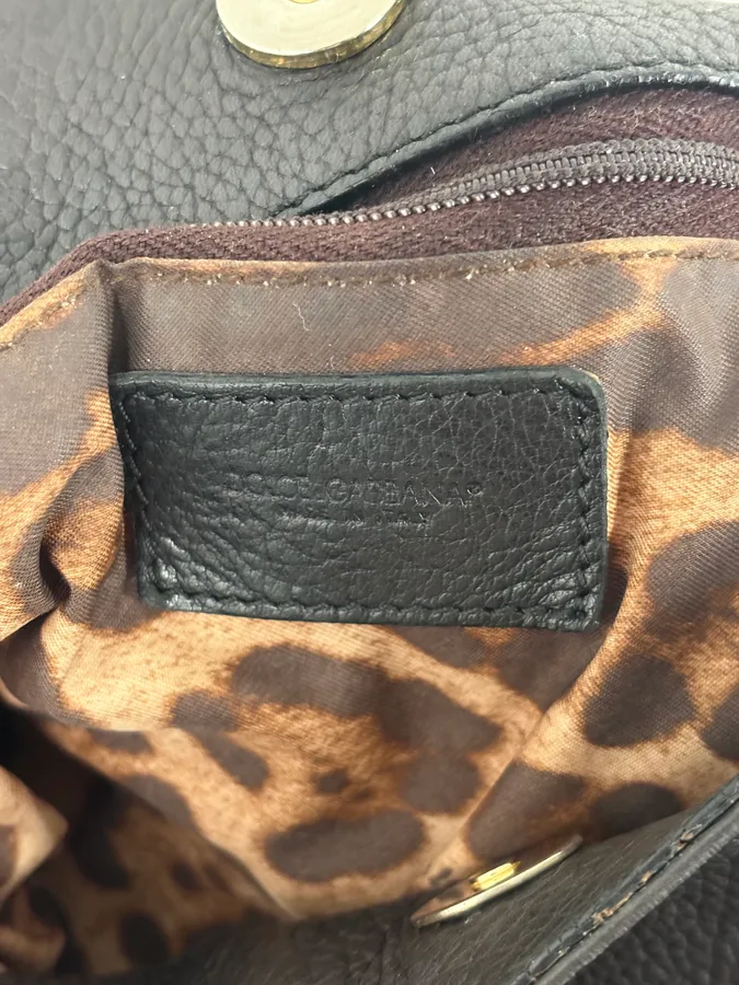 2000s Dolce & Gabbana Black Studded Leather Shoulder Bag - Image 11