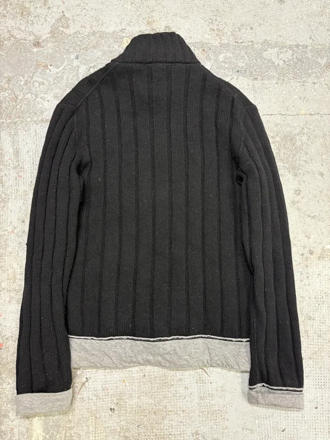 2000s Dolce & Gabbana Black Wool Zip Sweater - Image 6