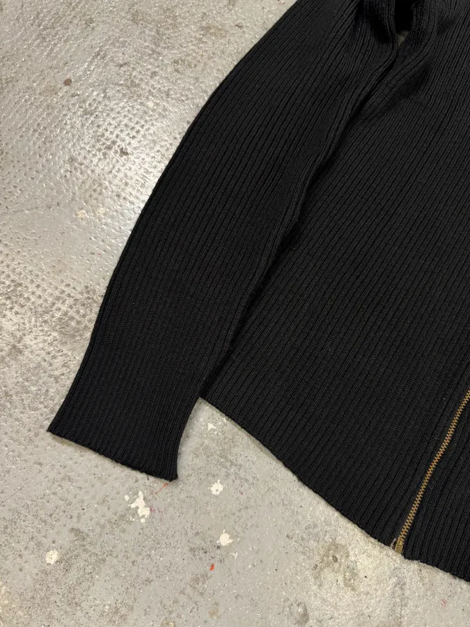 2000s Dolce & Gabbana Black Wool Zip Sweater - Image 8