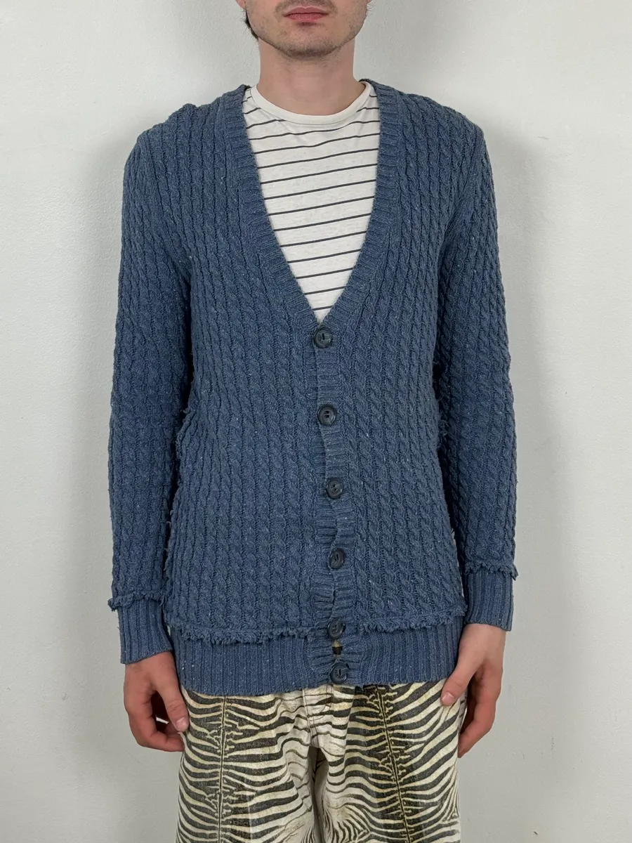 2000s Dolce & Gabbana Blue Buttoned Cardigan Sweater - Image 2