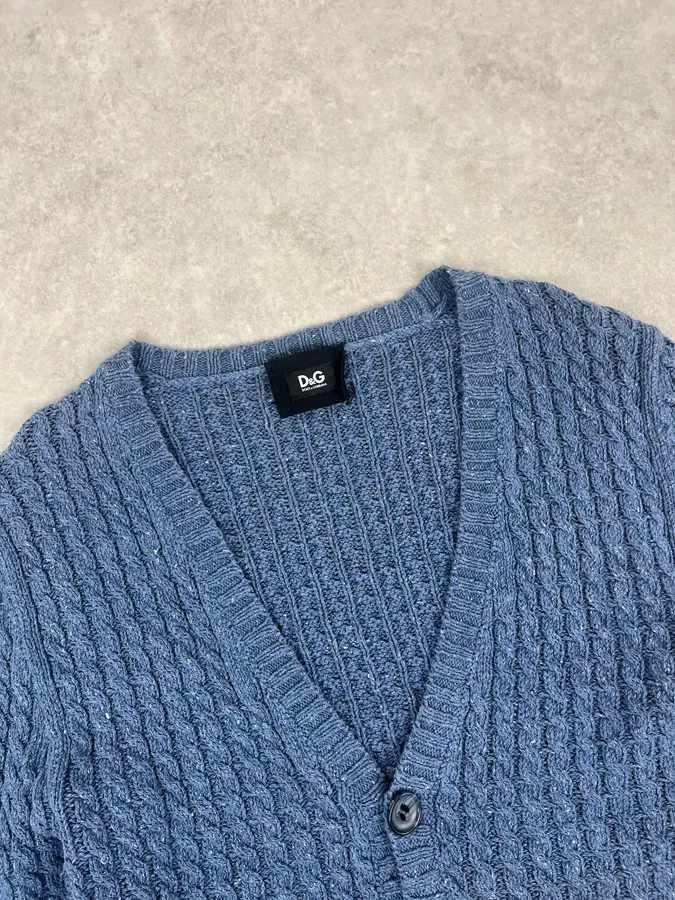 2000s Dolce & Gabbana Blue Buttoned Cardigan Sweater - Image 4