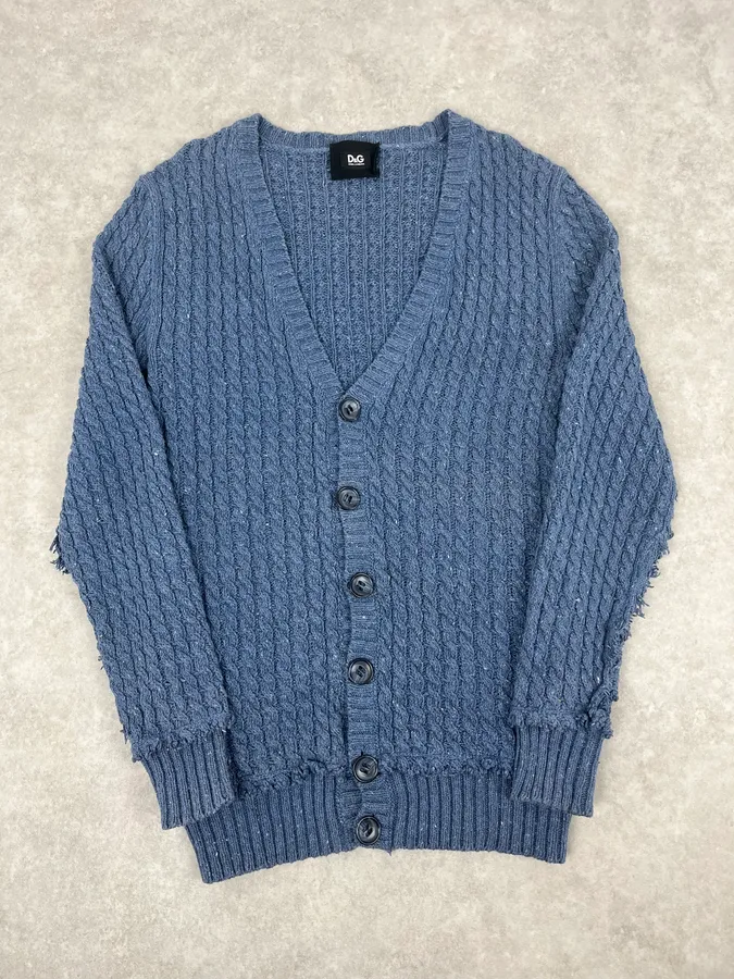 2000s Dolce & Gabbana Blue Buttoned Cardigan Sweater - Image 5