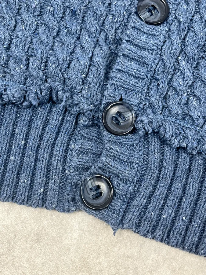 2000s Dolce & Gabbana Blue Buttoned Cardigan Sweater - Image 9