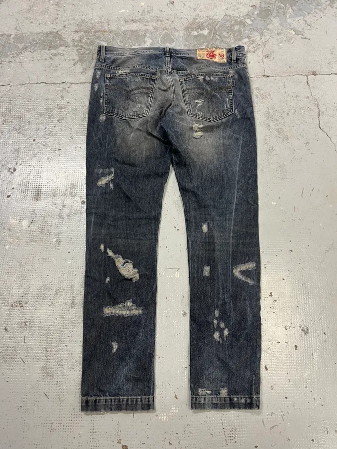 2000s Dolce & Gabbana Blue Denim Distressed Jeans - Image 9