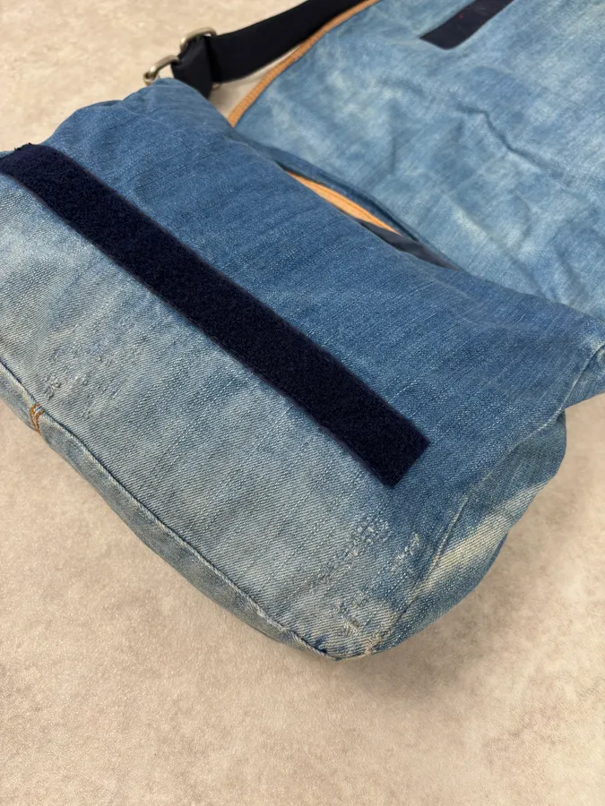 2000s Dolce & Gabbana Blue Denim Extreme Shoulder Bag - Image 8