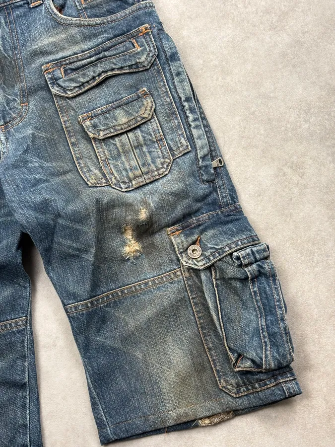 2000s Dolce & Gabbana Blue Denim Multi-Pocket Distressed Jeans - Image 10