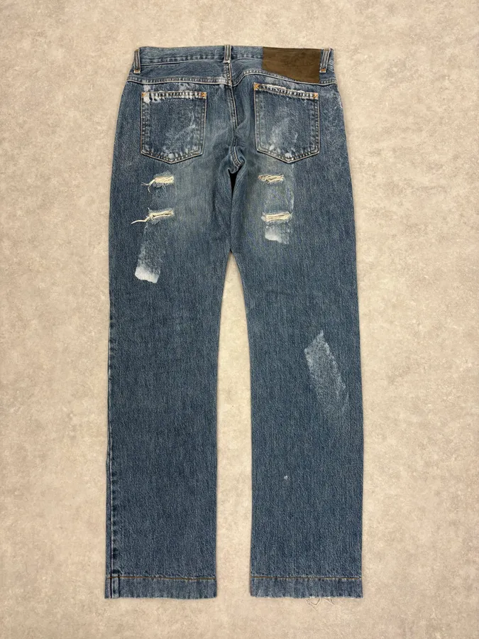 2000s Dolce & Gabbana Blue Distressed Denim Jeans - Image 8