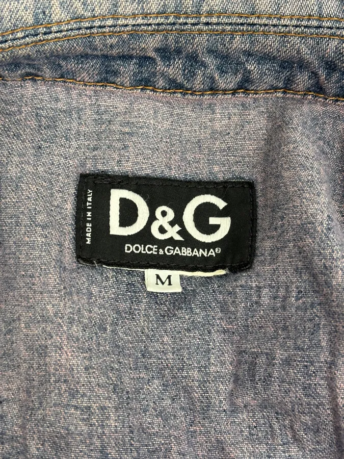 2000s Dolce & Gabbana Blue Distressed Hybrid Denim Jacket Distressed - Image 11
