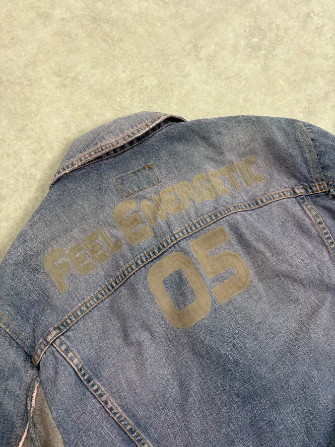 2000s Dolce & Gabbana Blue Distressed Hybrid Denim Jacket Distressed - Image 9