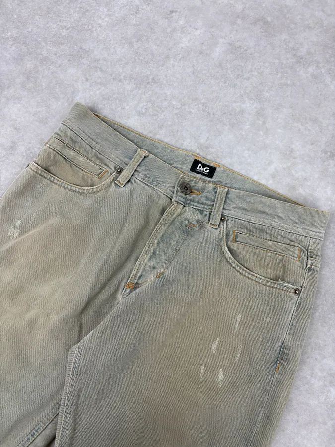 2000s Dolce & Gabbana Blue Faded Denim Jeans - Image 5
