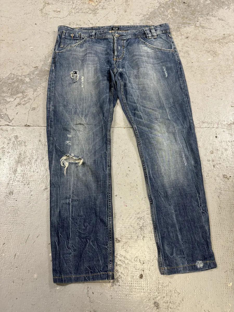 2000s Dolce & Gabbana Blue Faded Denim Jeans - Image 7