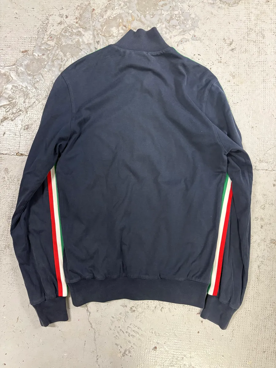 2000s Dolce & Gabbana Blue Italia Stripe Zip Track Sweater - Image 6