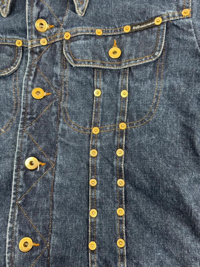 2000s Dolce & Gabbana Blue Multi Buttons Denim Jacket - Image 10