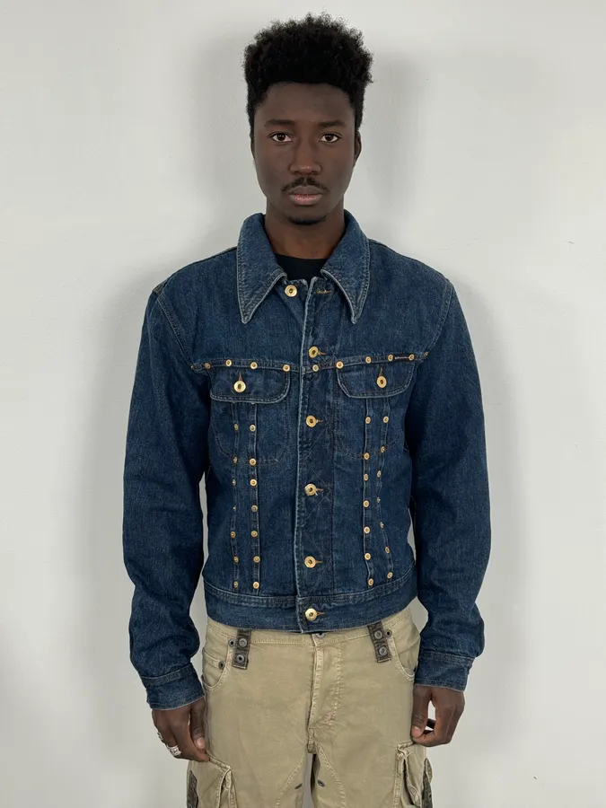 2000s Dolce & Gabbana Blue Multi Buttons Denim Jacket - Image 2