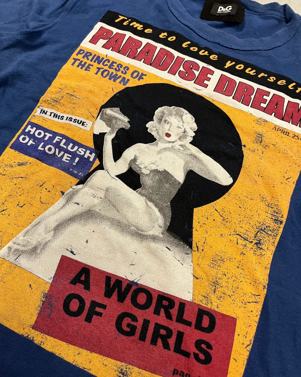2000s Dolce & Gabbana Blue Paradise Dream Girl T-Shirt - Image 6
