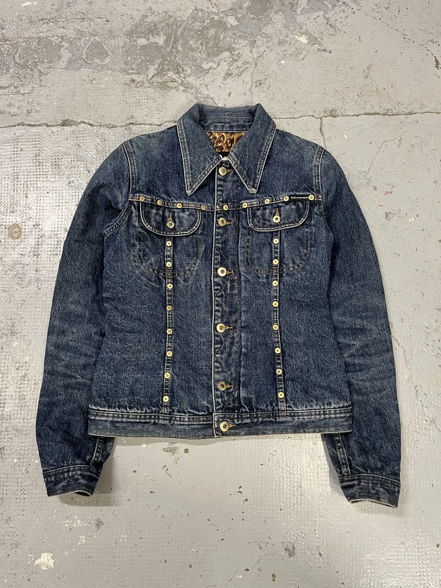 2000s Dolce & Gabbana Blue Studded Denim Jacket