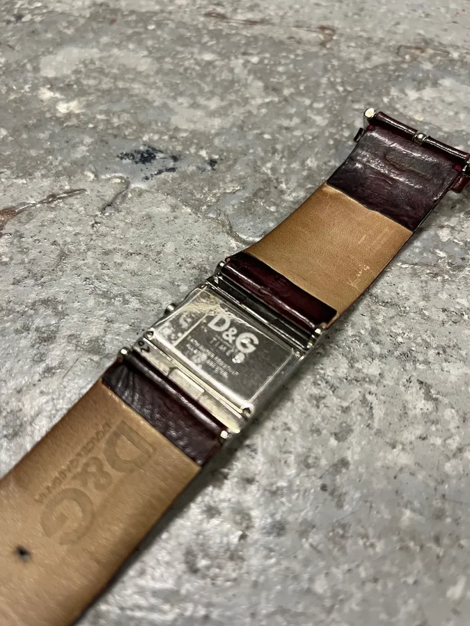 2000s Dolce & Gabbana Bordeaux Archive Leather Watch - Image 11