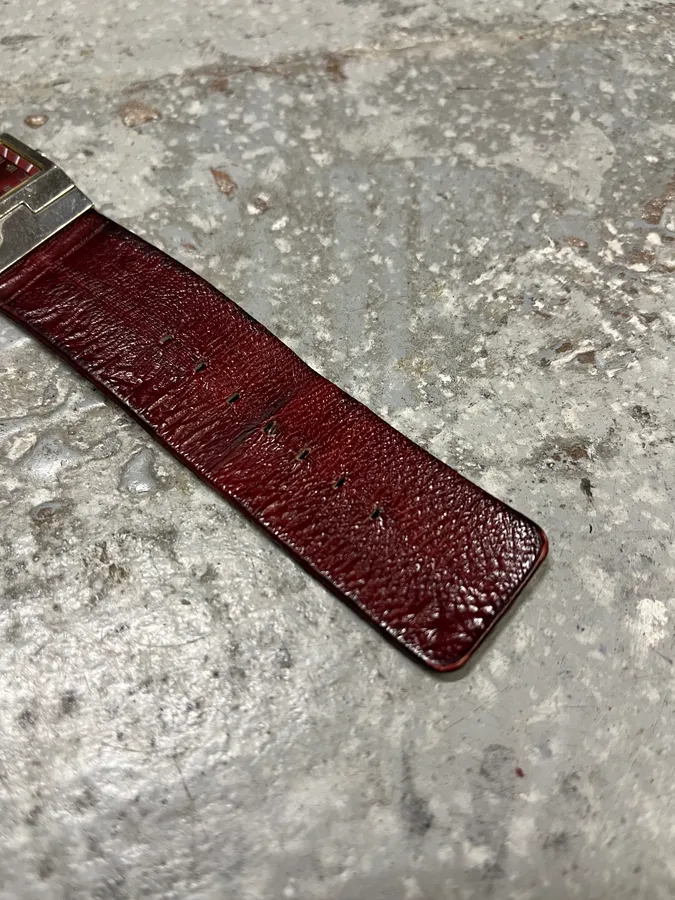 2000s Dolce & Gabbana Bordeaux Archive Leather Watch - Image 8