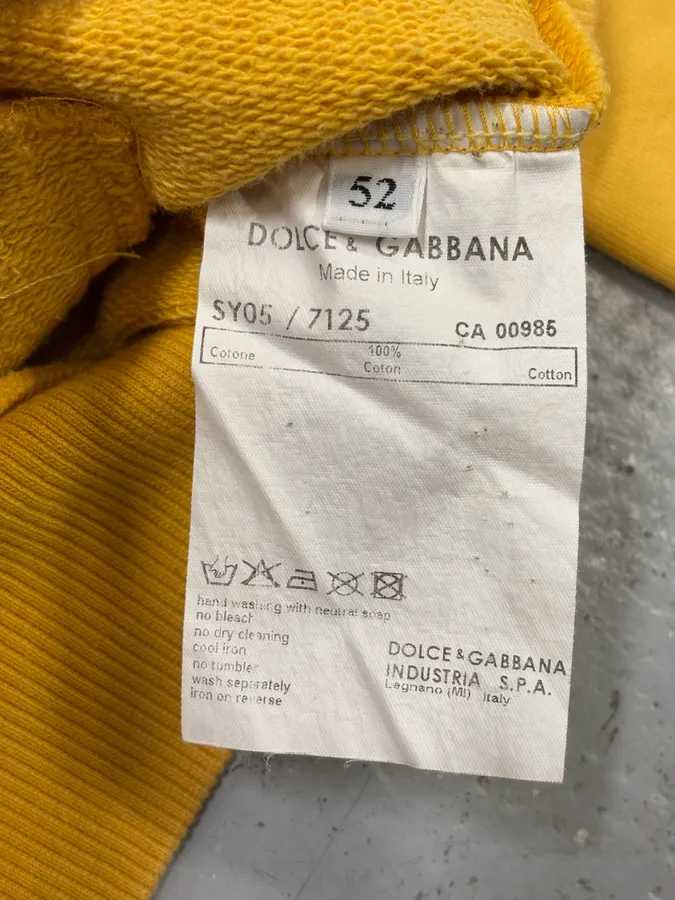2000s Dolce & Gabbana Boxing Yellow Zip-Up Sweater - Image 9