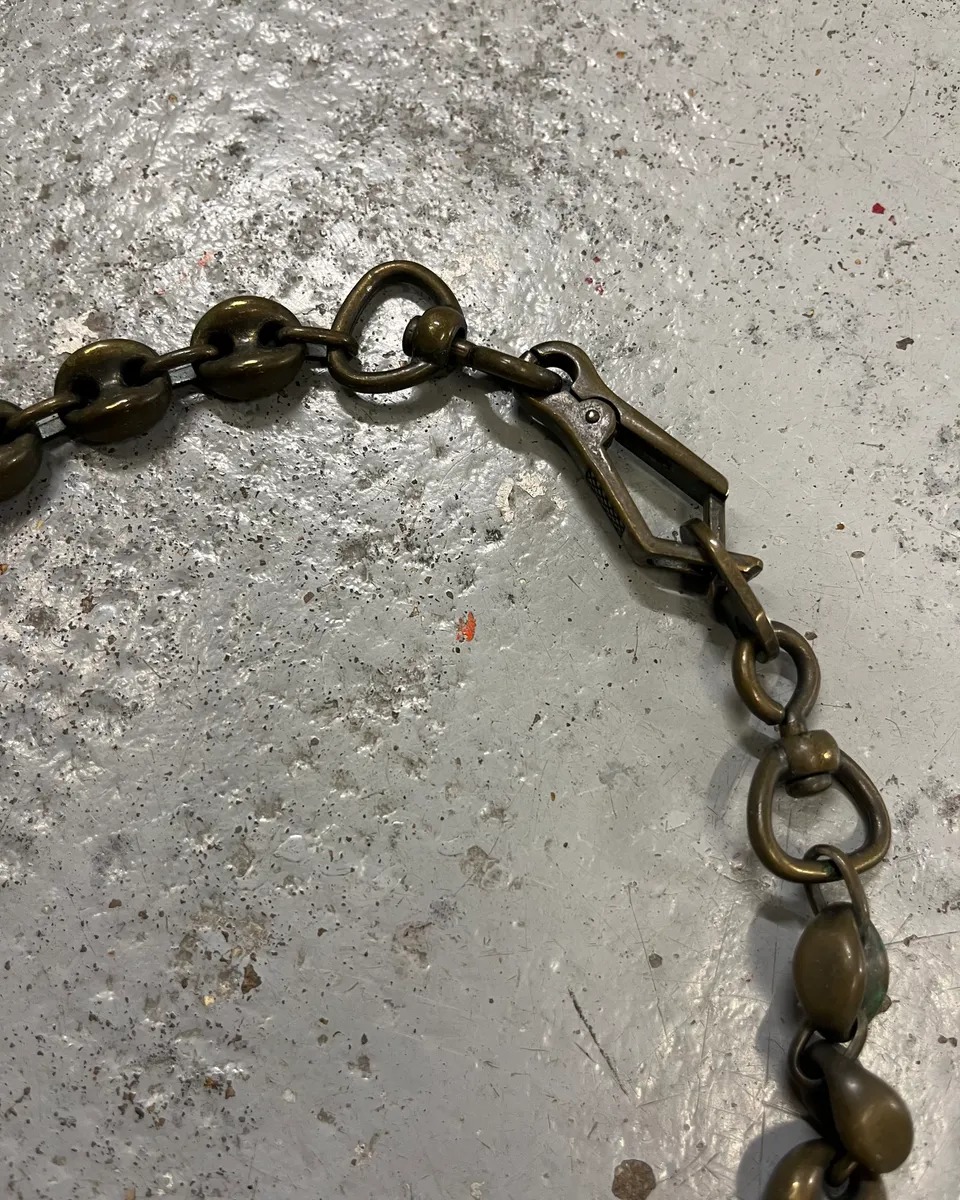 2000s Dolce & Gabbana Bronze Coffee Beans Cuban Link Necklace - Image 4