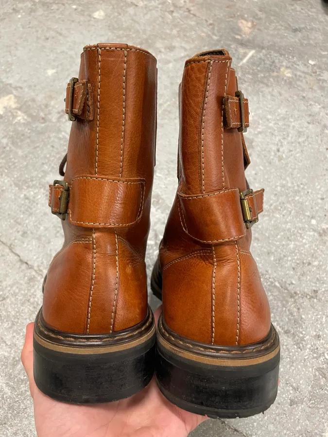 2000s Dolce & Gabbana Brown Ankle Leather Boots - Image 6