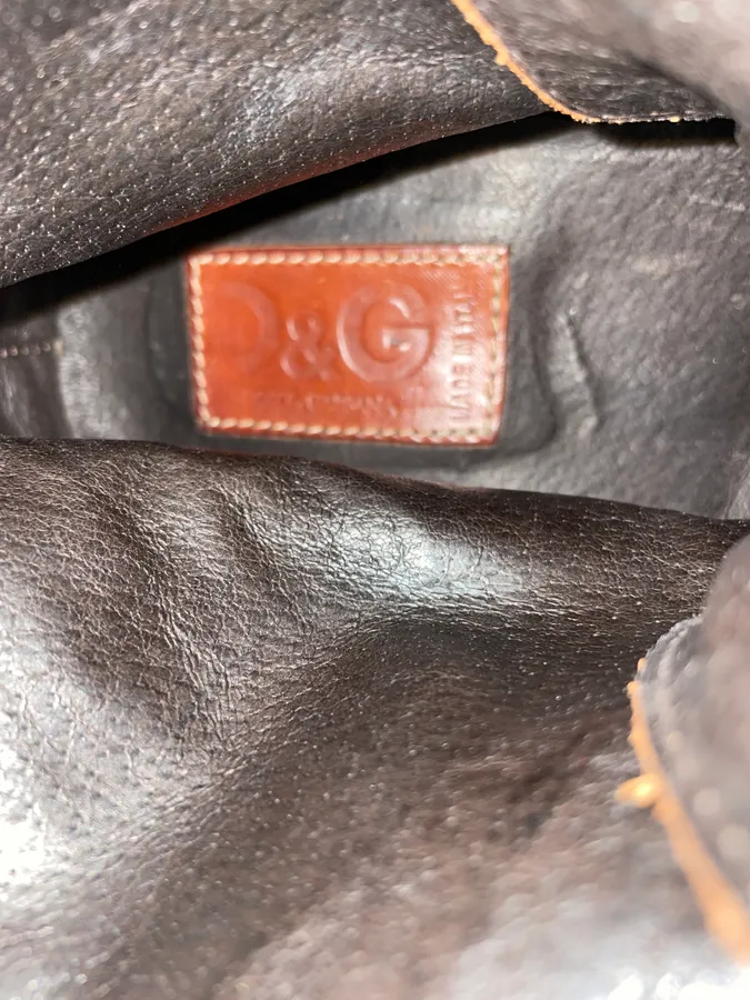 2000s Dolce & Gabbana Brown Ankle Leather Boots - Image 8