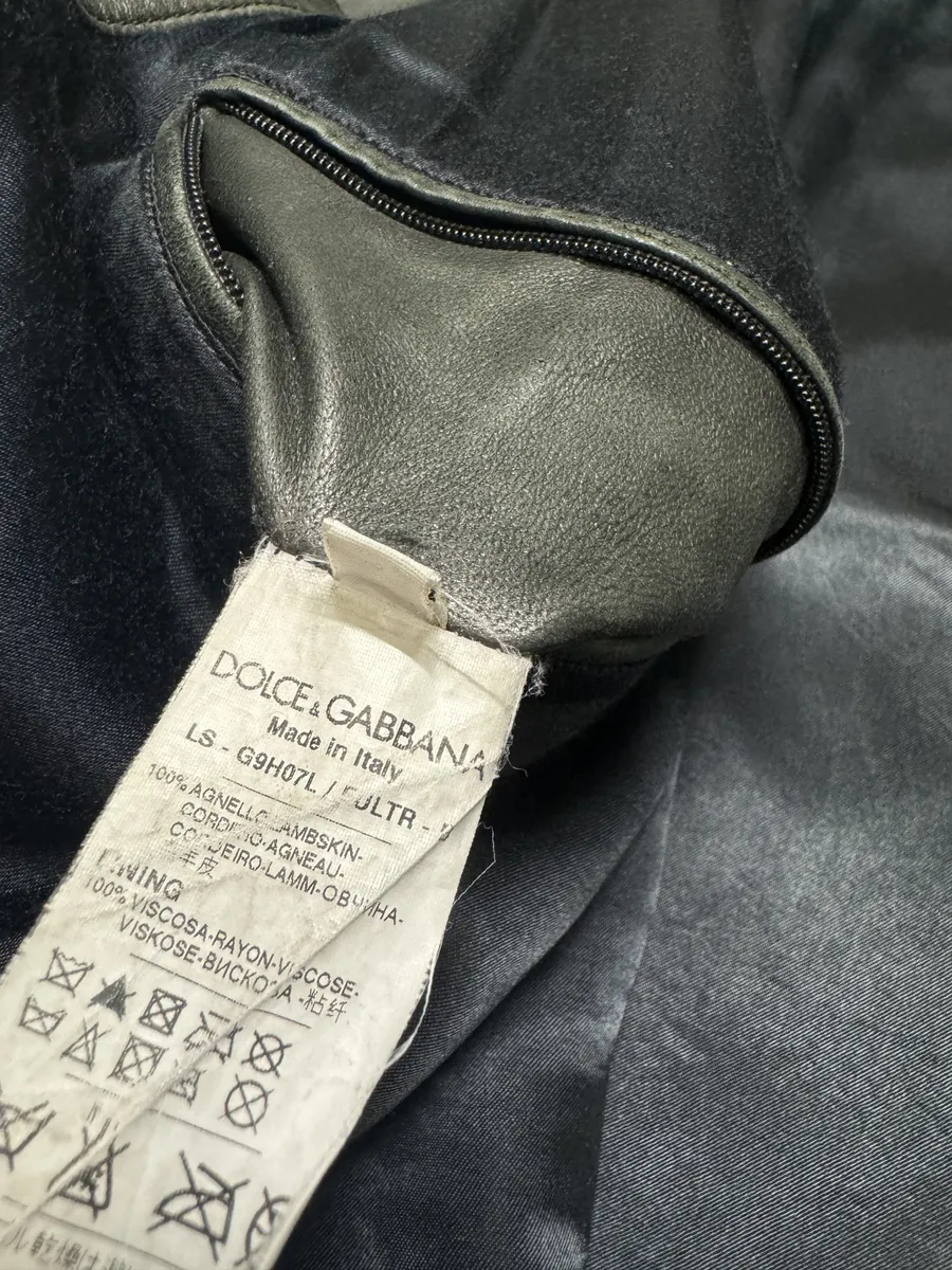 2000s Dolce & Gabbana Brown Biker Lambskin Leather Jacket - Image 12