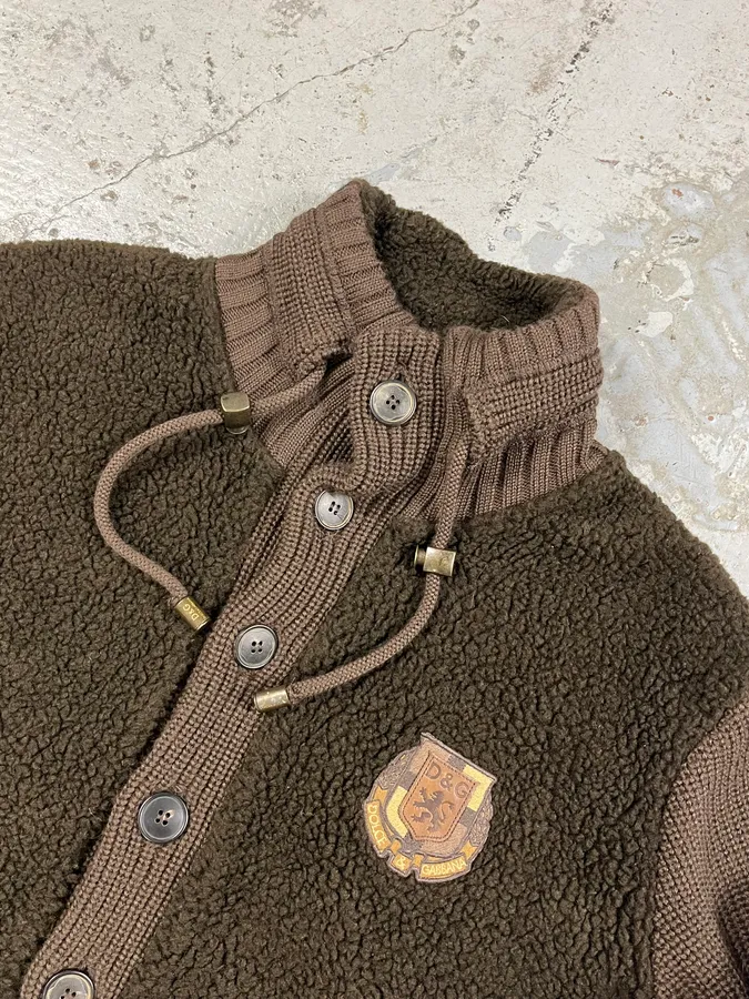 2000s Dolce & Gabbana Brown Cardigan  Wool Jacket - Image 5