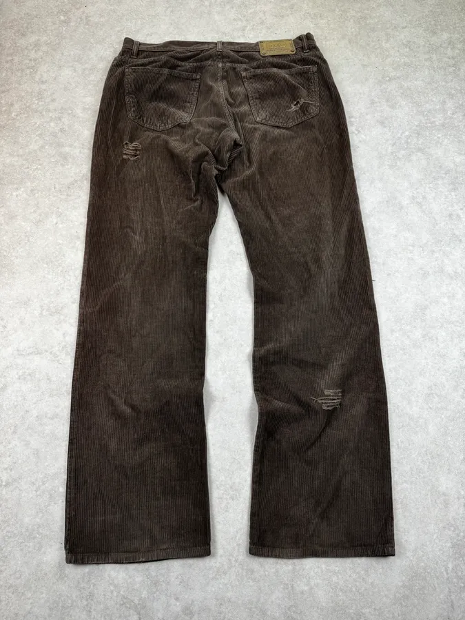 2000s Dolce & Gabbana Brown Corduroy Distressed Pants - Image 5