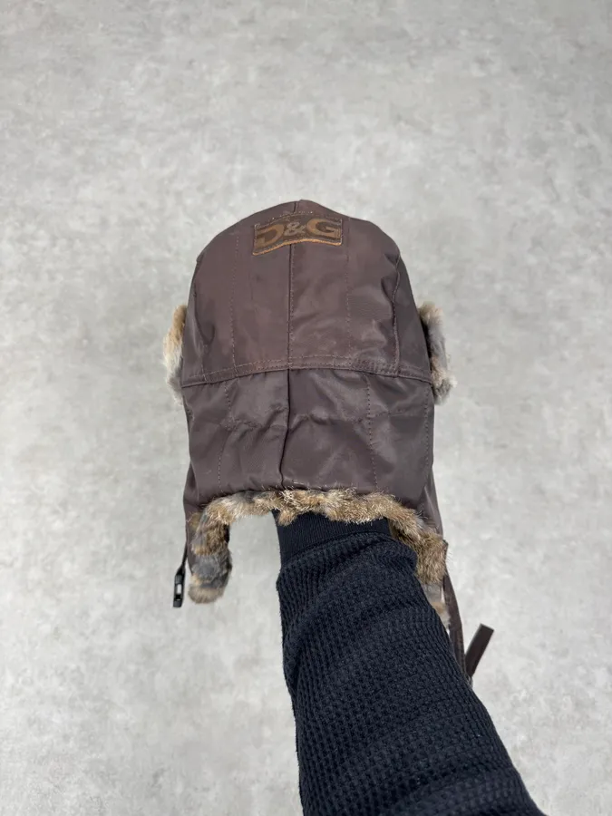 2000s Dolce & Gabbana Brown Fur Chapka Hat - Image 12