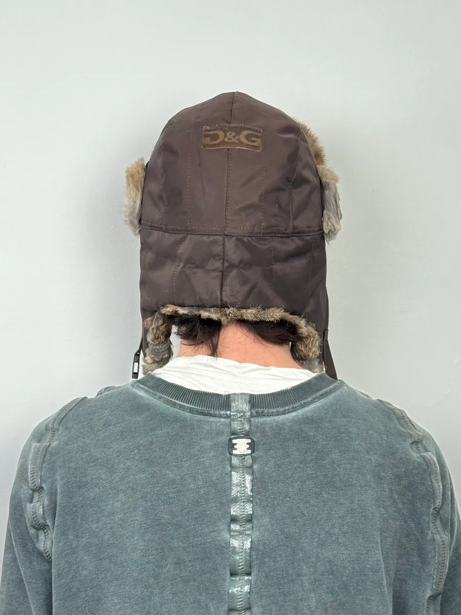 2000s Dolce & Gabbana Brown Fur Chapka Hat - Image 4