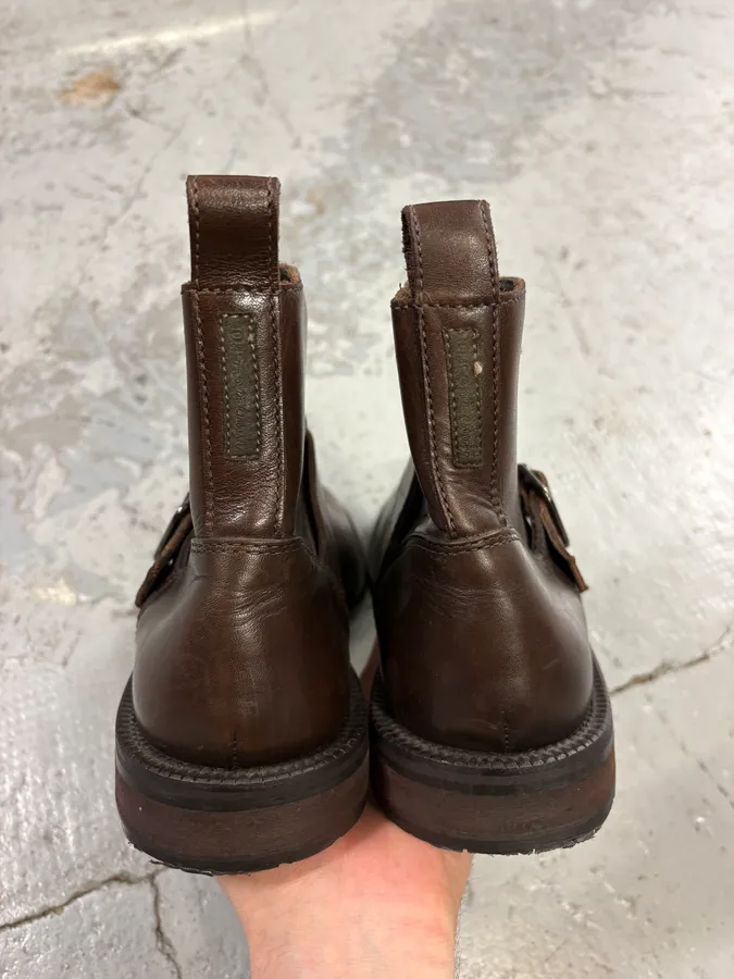 2000s Dolce & Gabbana Brown Leather Ankle Boots - Image 6