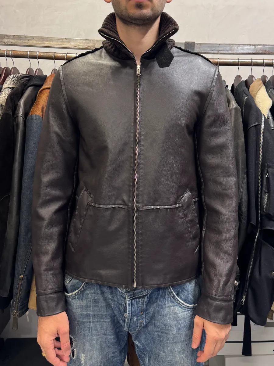 2000s Dolce & Gabbana Brown Leather Jacket - Image 3