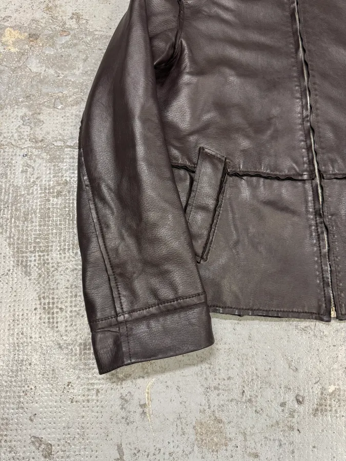 2000s Dolce & Gabbana Brown Leather Jacket - Image 8