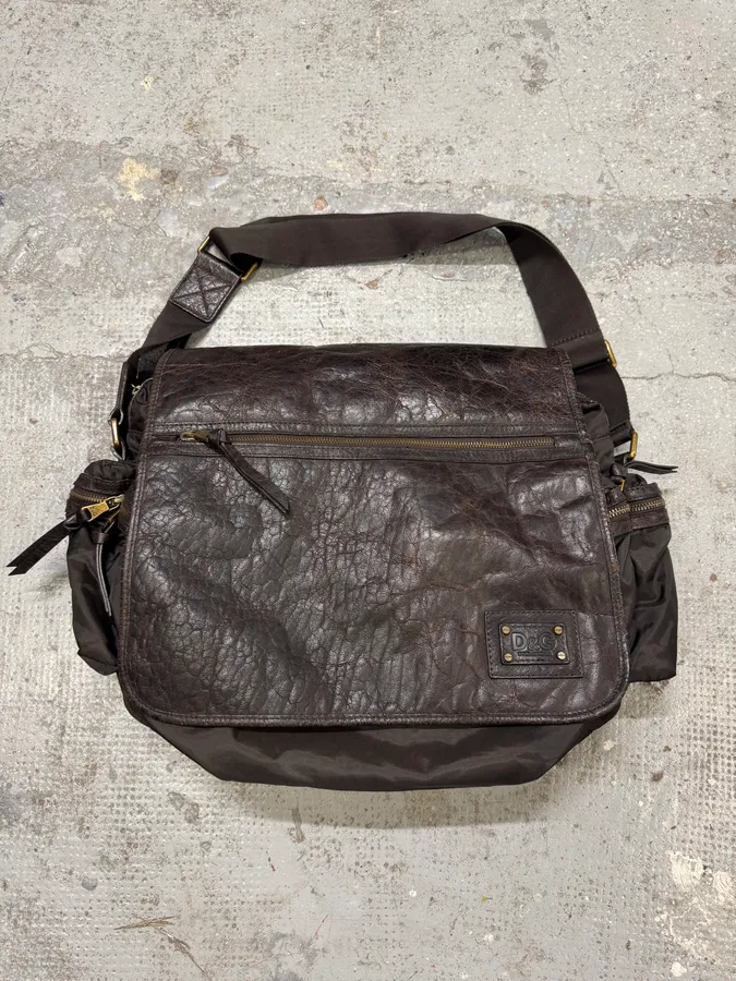 2000s Dolce & Gabbana Brown Leather Shoulder Bag