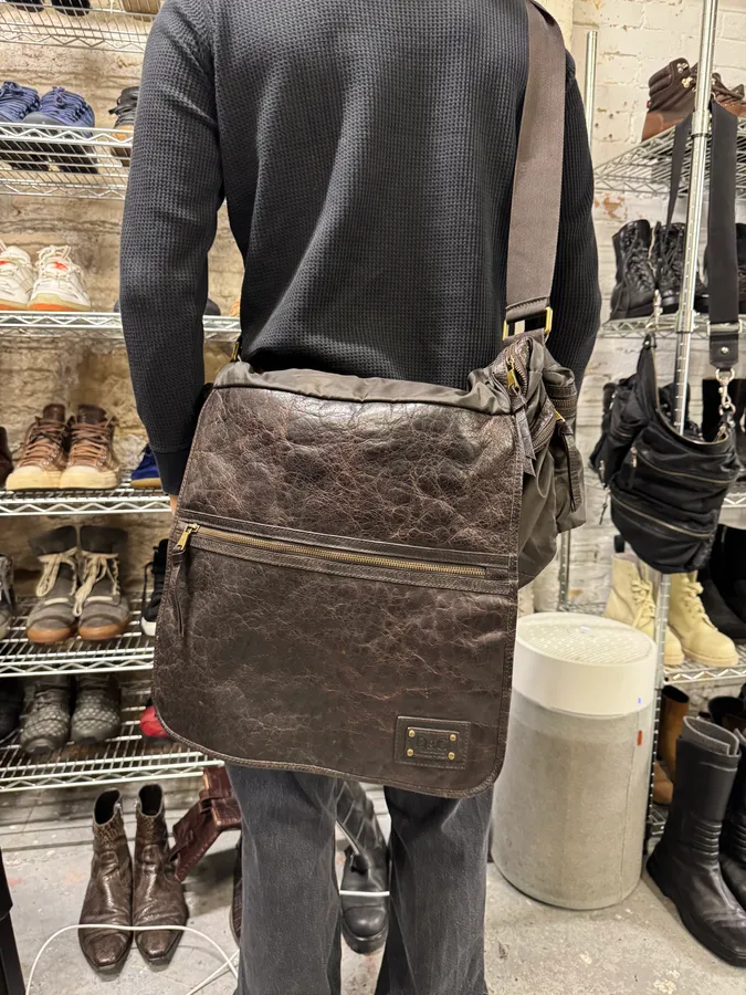 2000s Dolce & Gabbana Brown Leather Shoulder Bag - Image 2