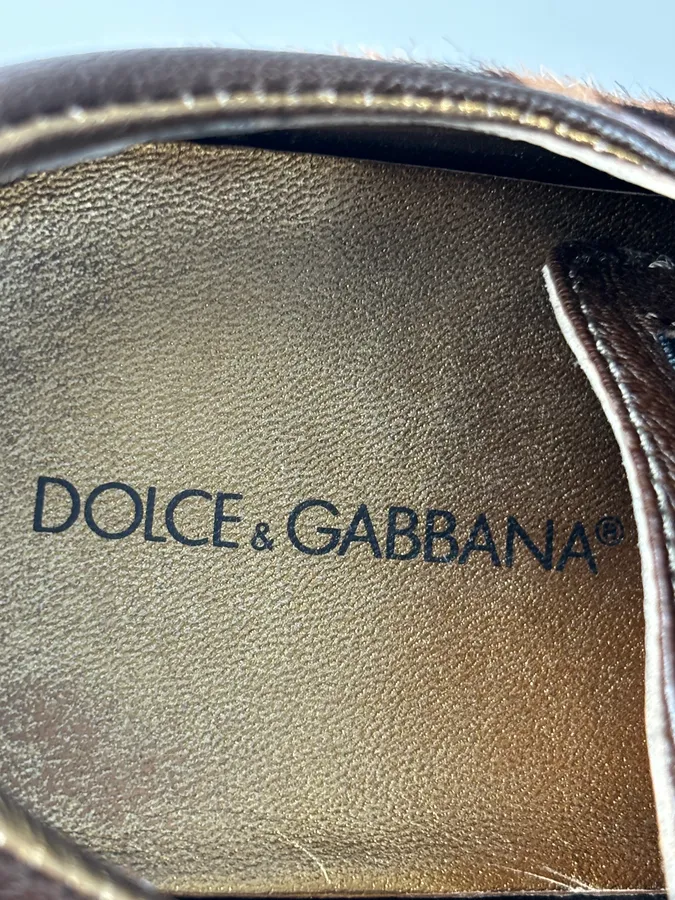 2000s Dolce & Gabbana Brown Leopard Pony Hair Leather Sneakers - Image 12