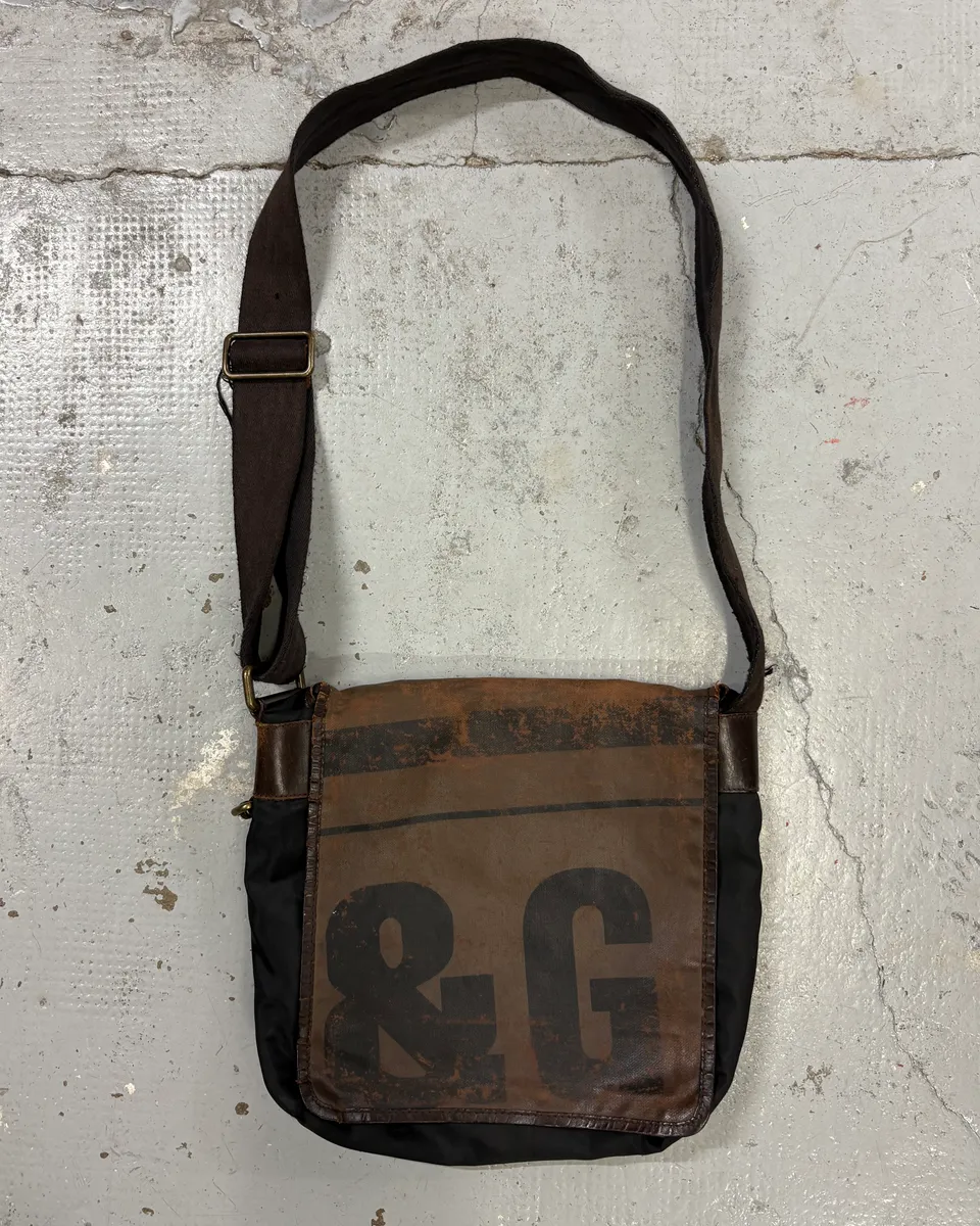 2000s Dolce & Gabbana Brown Messenger Shoulder Bag