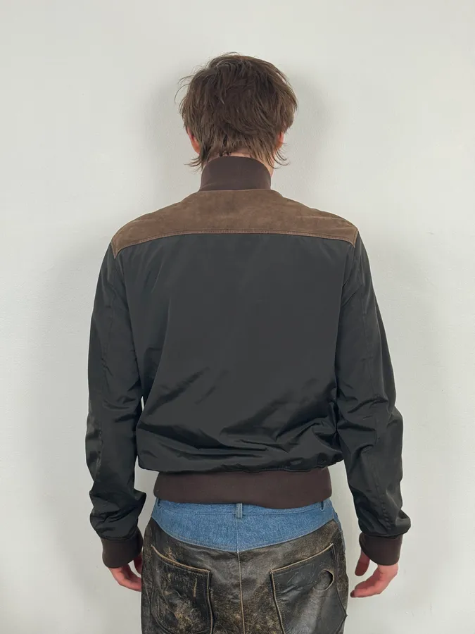 2000s Dolce & Gabbana Brown Nylon Signature Jacket - Image 3