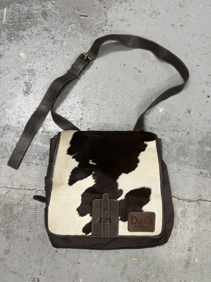 2000s Dolce & Gabbana Brown Pony Hair Cowhide Shoulder Bag