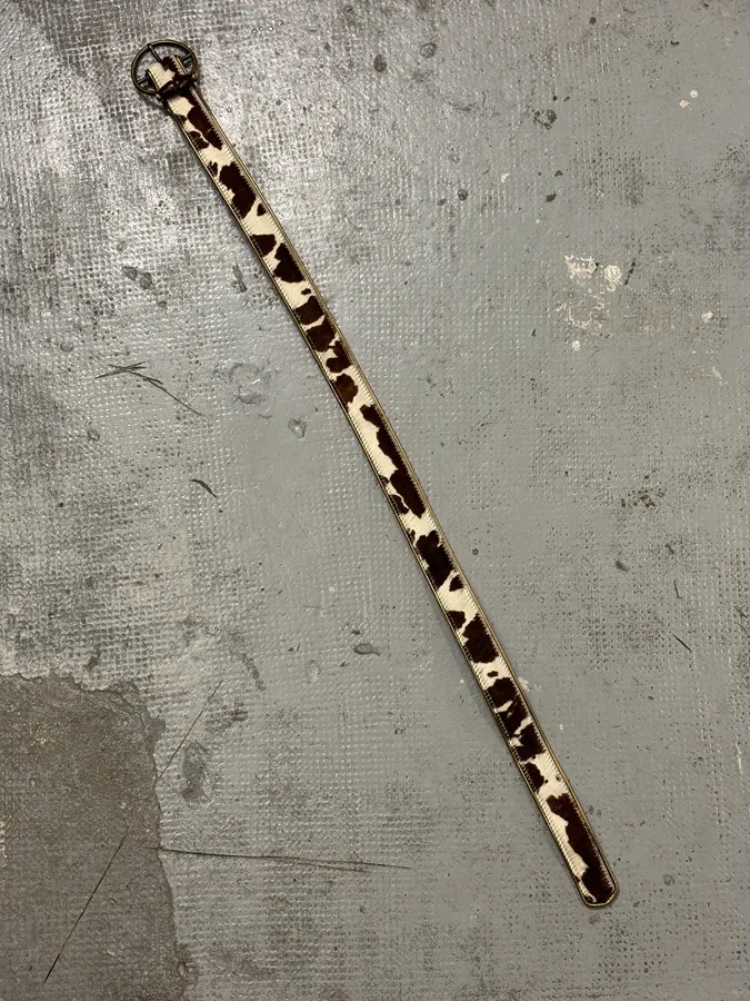 2000s Dolce & Gabbana Brown Pony Hair Leather Cowhide Belt - Image 9