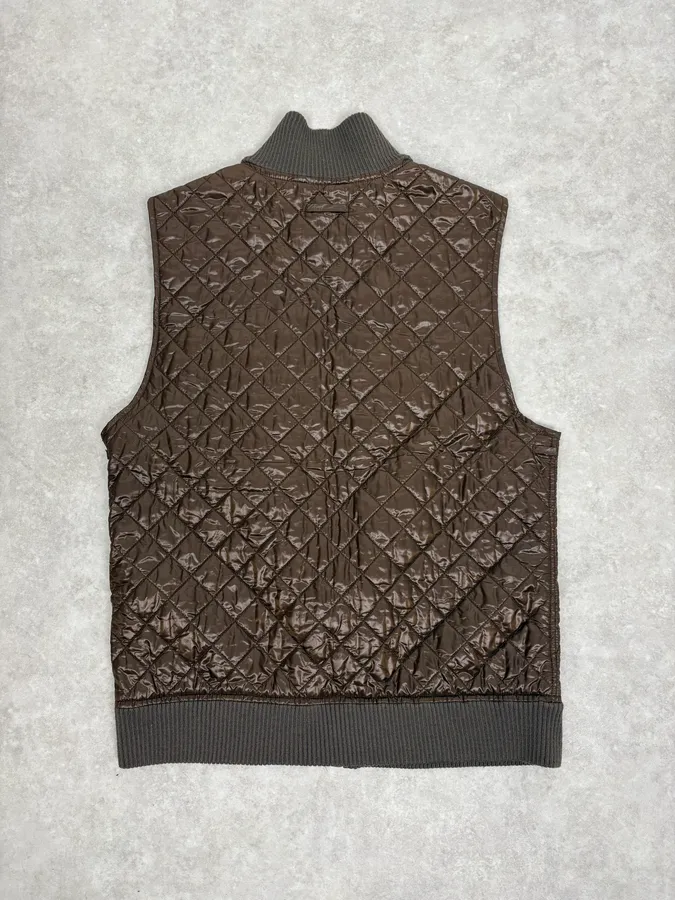 2000s Dolce & Gabbana Brown Quilted Puffer Vest Jacket - Image 6